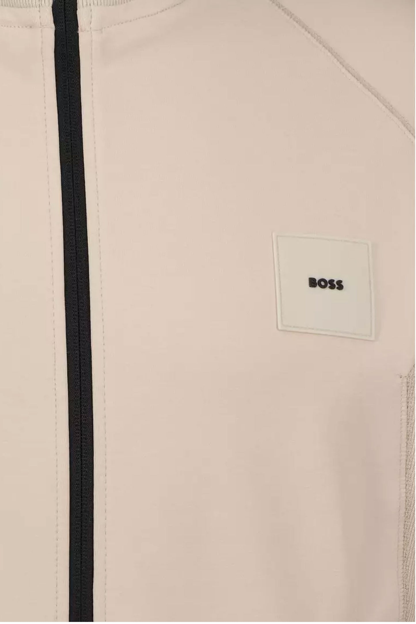Boss Skaz Rib Full Zip Knitwear Open Beige