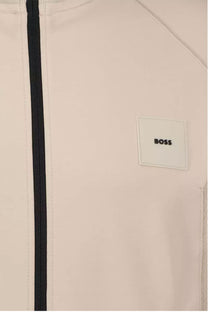 Boss Skaz Rib Full Zip Knitwear Open Beige Boss Green