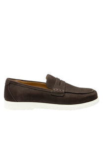 Loake Como Casual Shoe Dark Brown Nubuck Loake