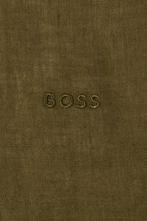 Boss H-roan-bd-e-c1-243 Linen Shirt Dark Green Boss Black