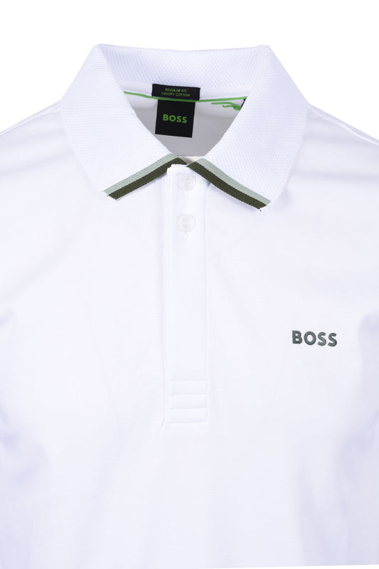 Boss Paddy Lux Heritage Polo Shirt White