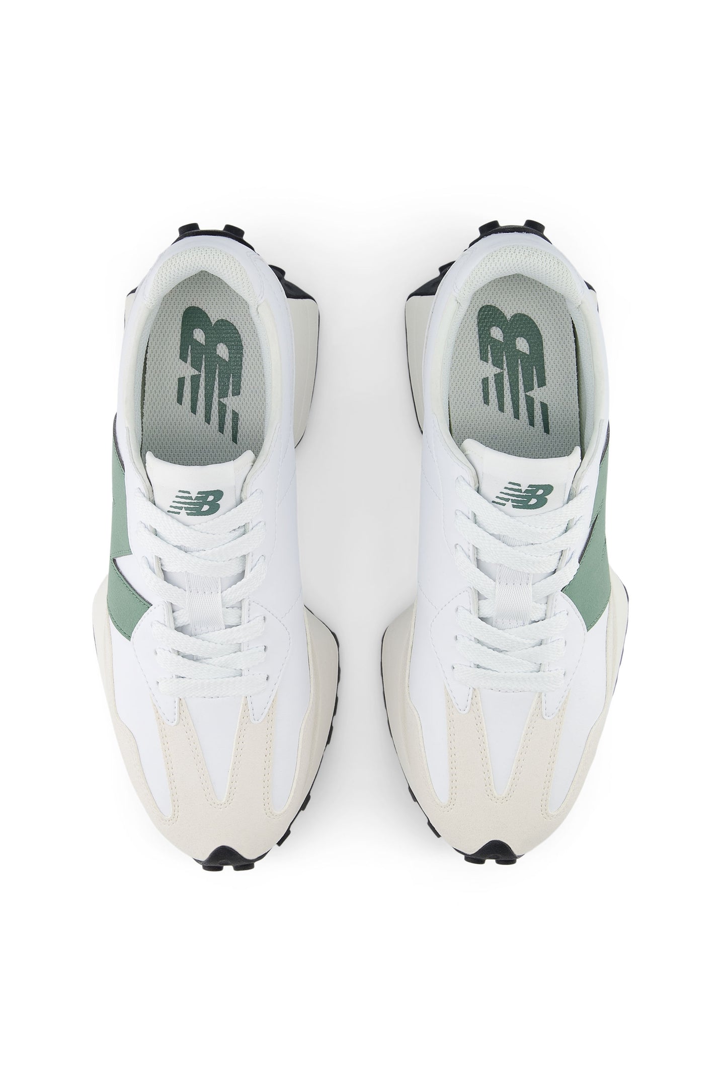 New Balance 327 Trainer White/Dark Juniper