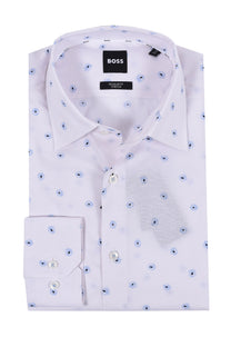 Boss H-joe- Kent-c1-214 Shirt White/Pastel Blue Flowers Boss Black