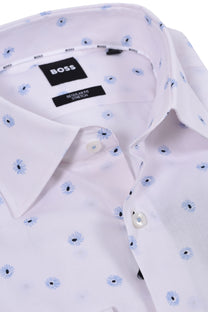 Boss H-joe- Kent-c1-214 Shirt White/Pastel Blue Flowers Boss Black
