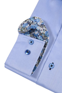 R2 Cut Away Collar Long Sleeved Shirt Light Blue R2