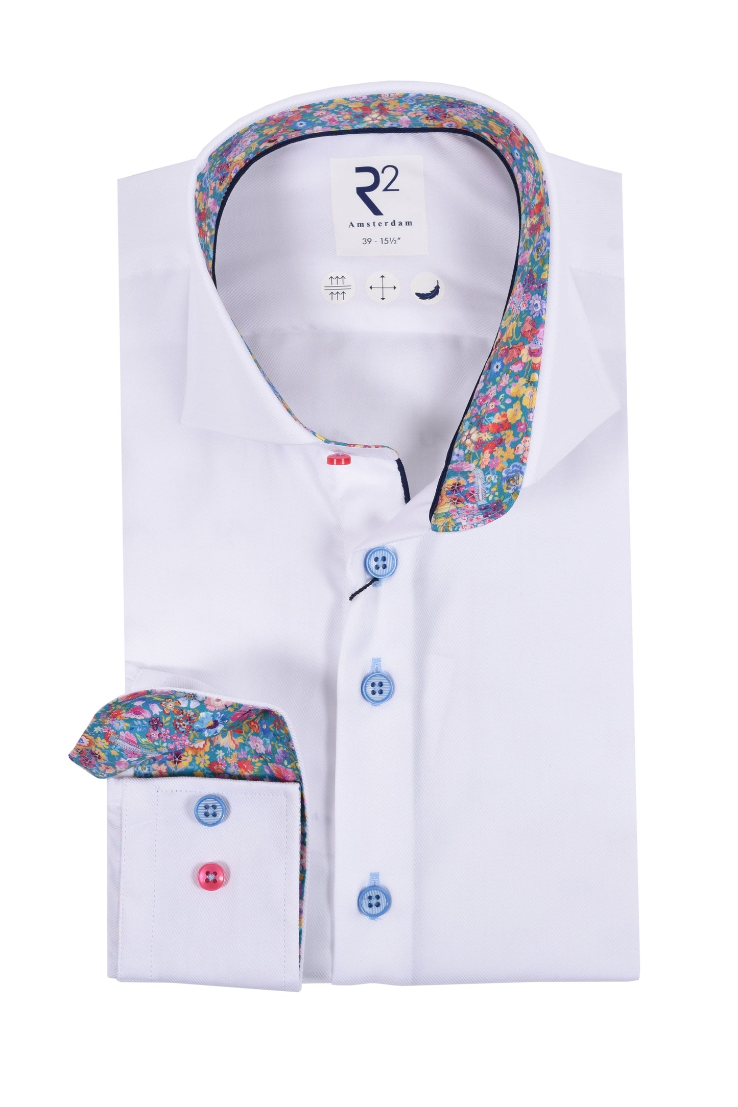 R2 Cut Away Collar Long Sleeved Shirt White