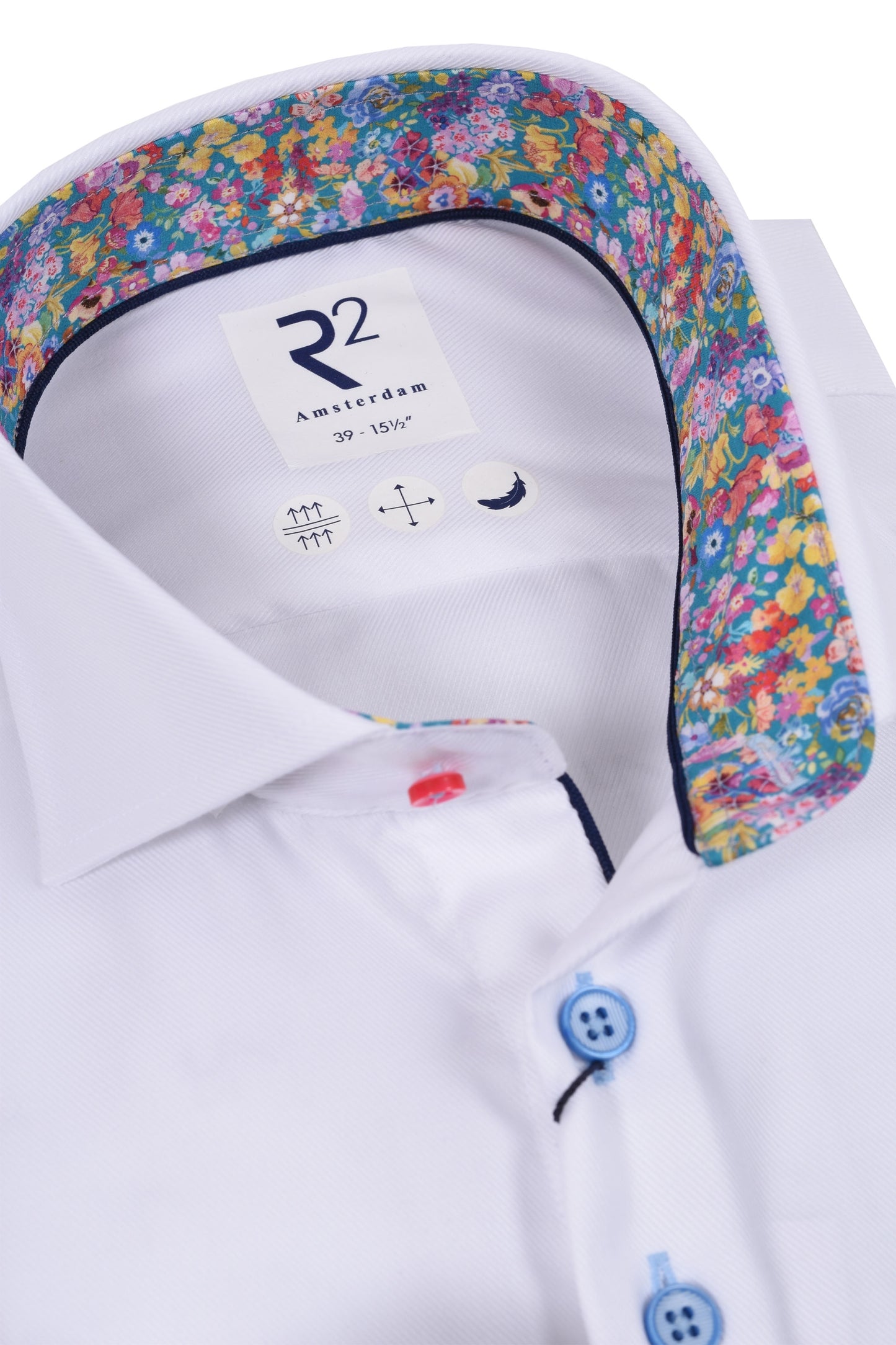 R2 Cut Away Collar Long Sleeved Shirt White