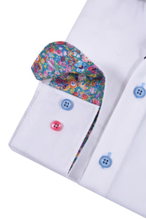 R2 Cut Away Collar Long Sleeved Shirt White R2