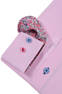 R2 Cut Away Collar Long Sleeved Shirt Pink R2
