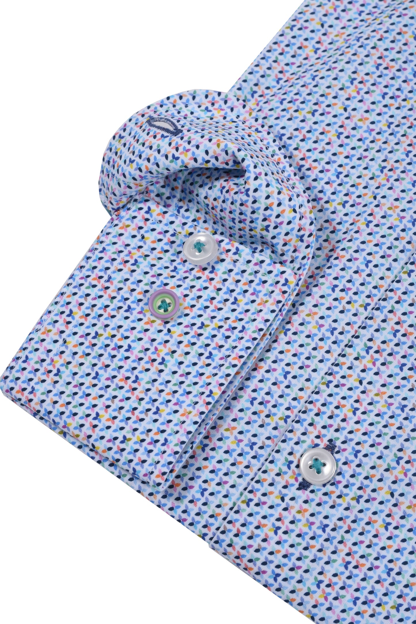 R2 Cut Away Collar Long Sleeved Shirt Multi Coloured
