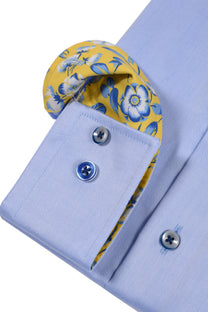 R2 Cut Away collar Long Sleeved Shirt Light Blue R2