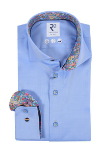 R2 Cut Away Collar Long Sleeved Shirt Light Blue R2
