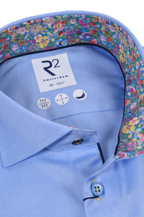 R2 Cut Away Collar Long Sleeved Shirt Light Blue R2