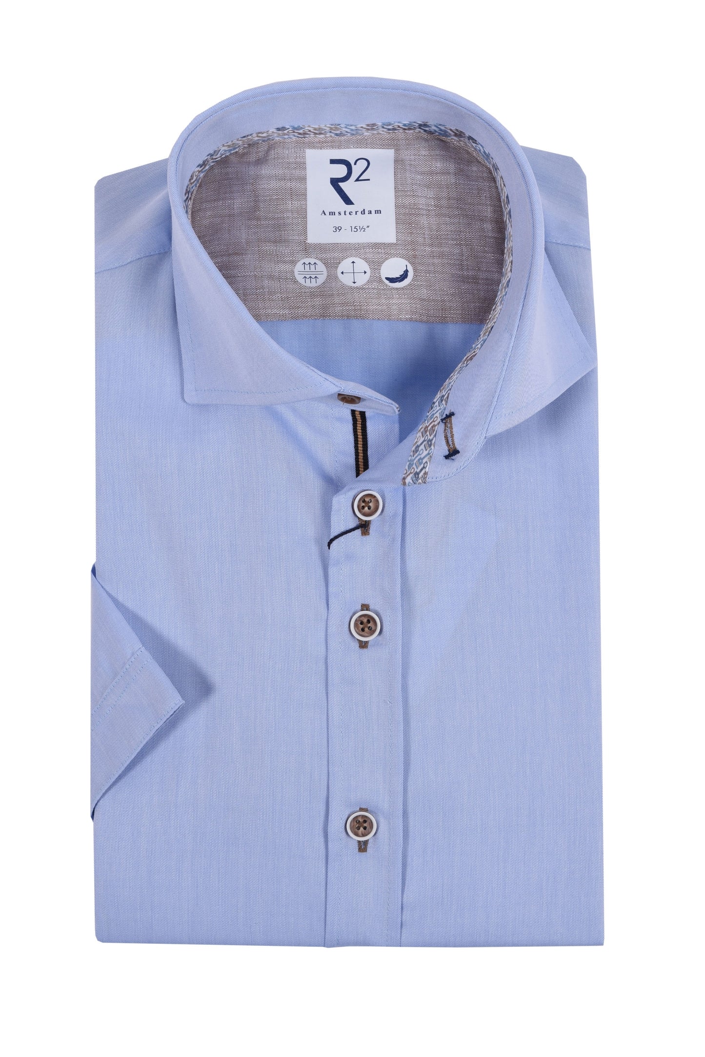 R2 Cut Away Short Sleeve Shirt Light Blue