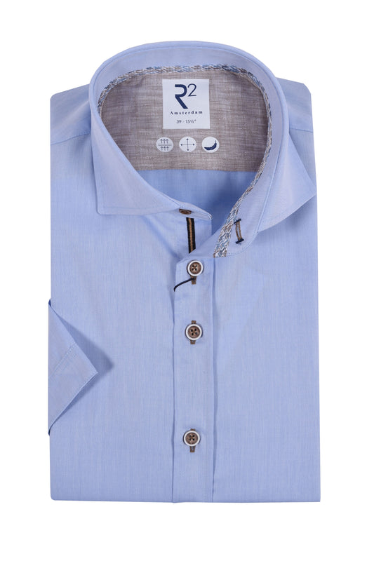 R2 Cut Away Short Sleeve Shirt Light Blue