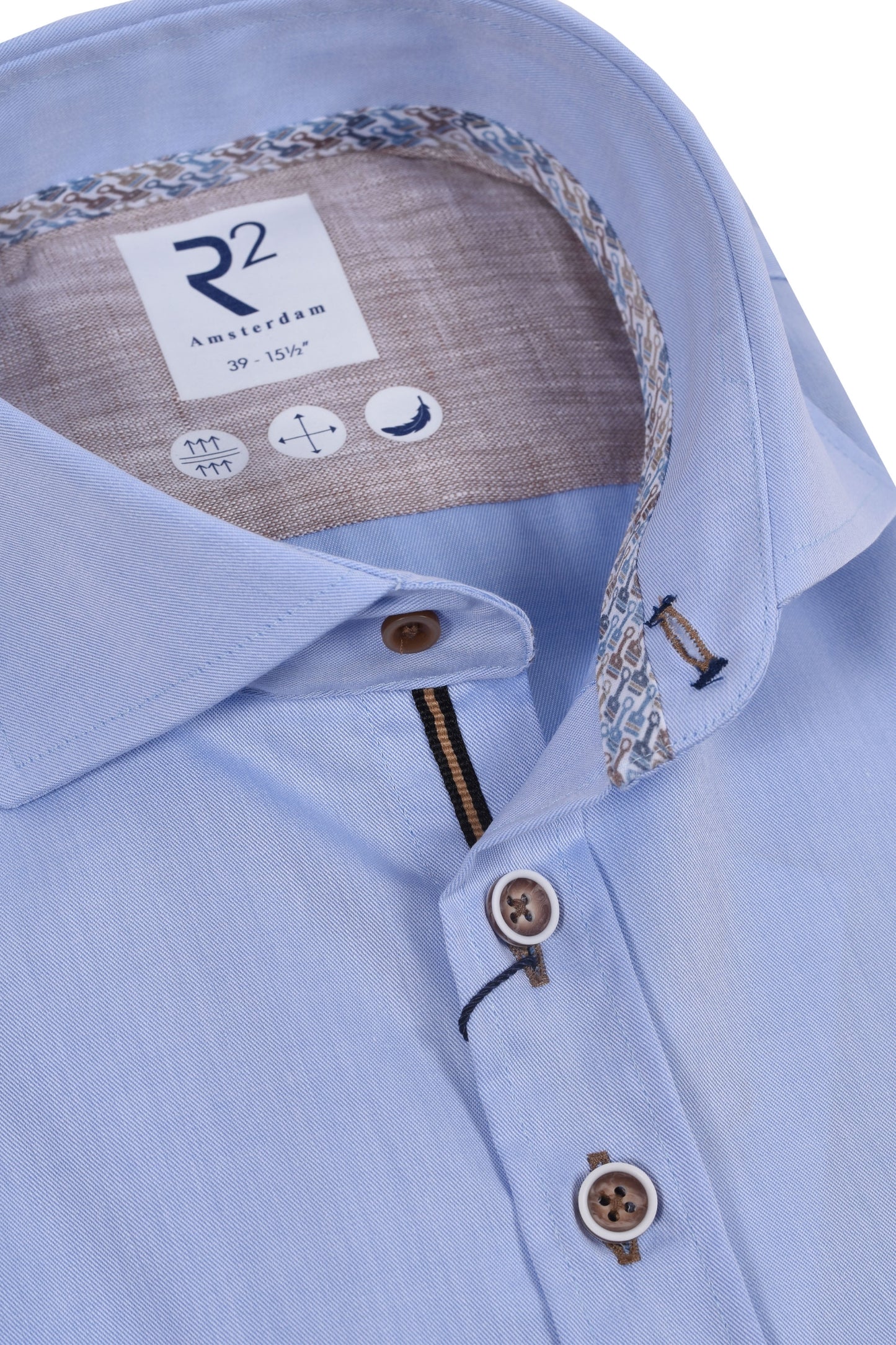 R2 Cut Away Short Sleeve Shirt Light Blue