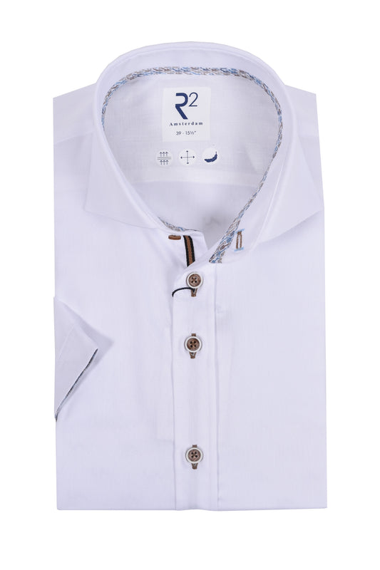 R2 Cut Away Short Sleeve Shirt White