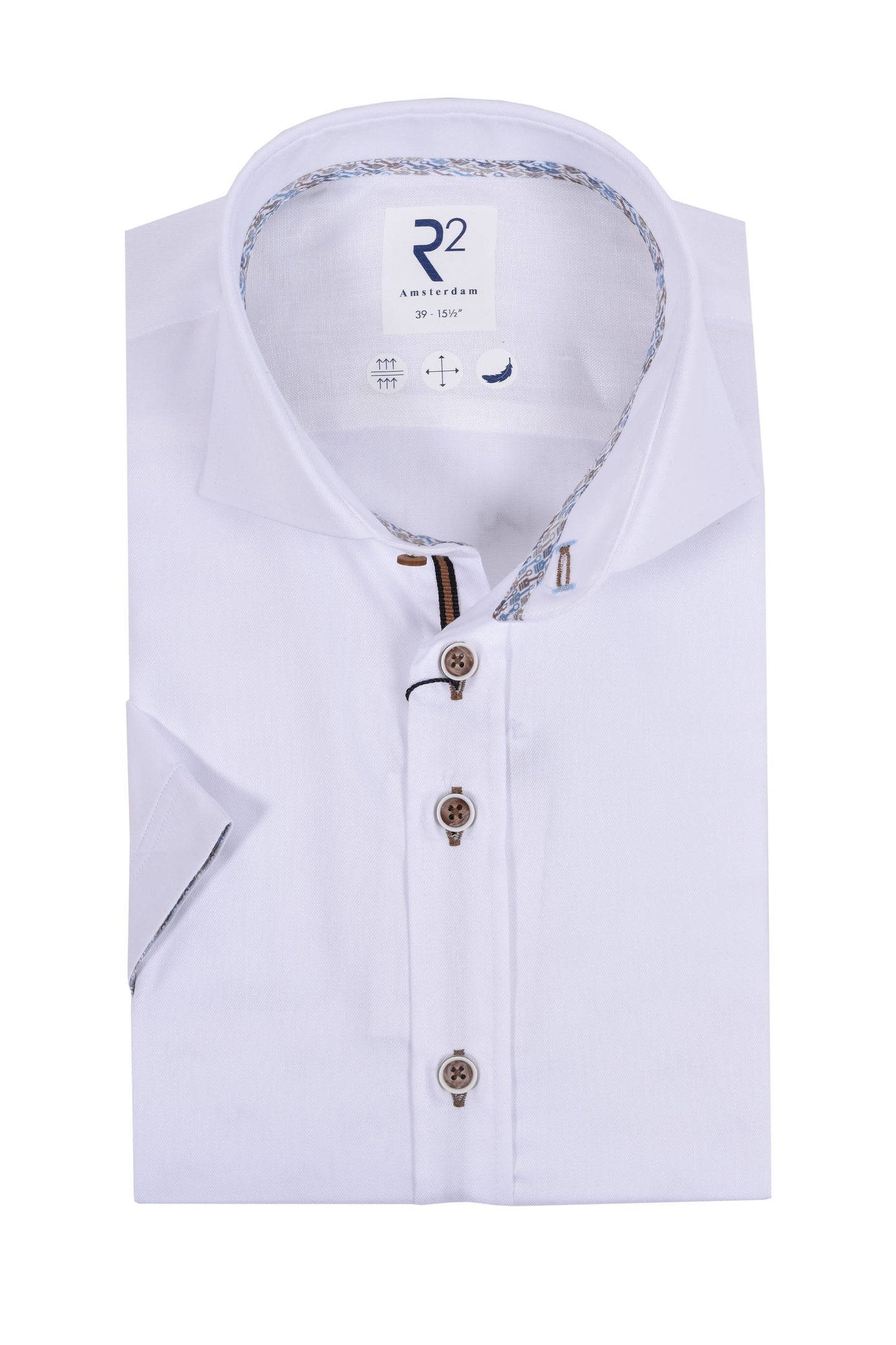 R2 Cut Away Short Sleeve Shirt White