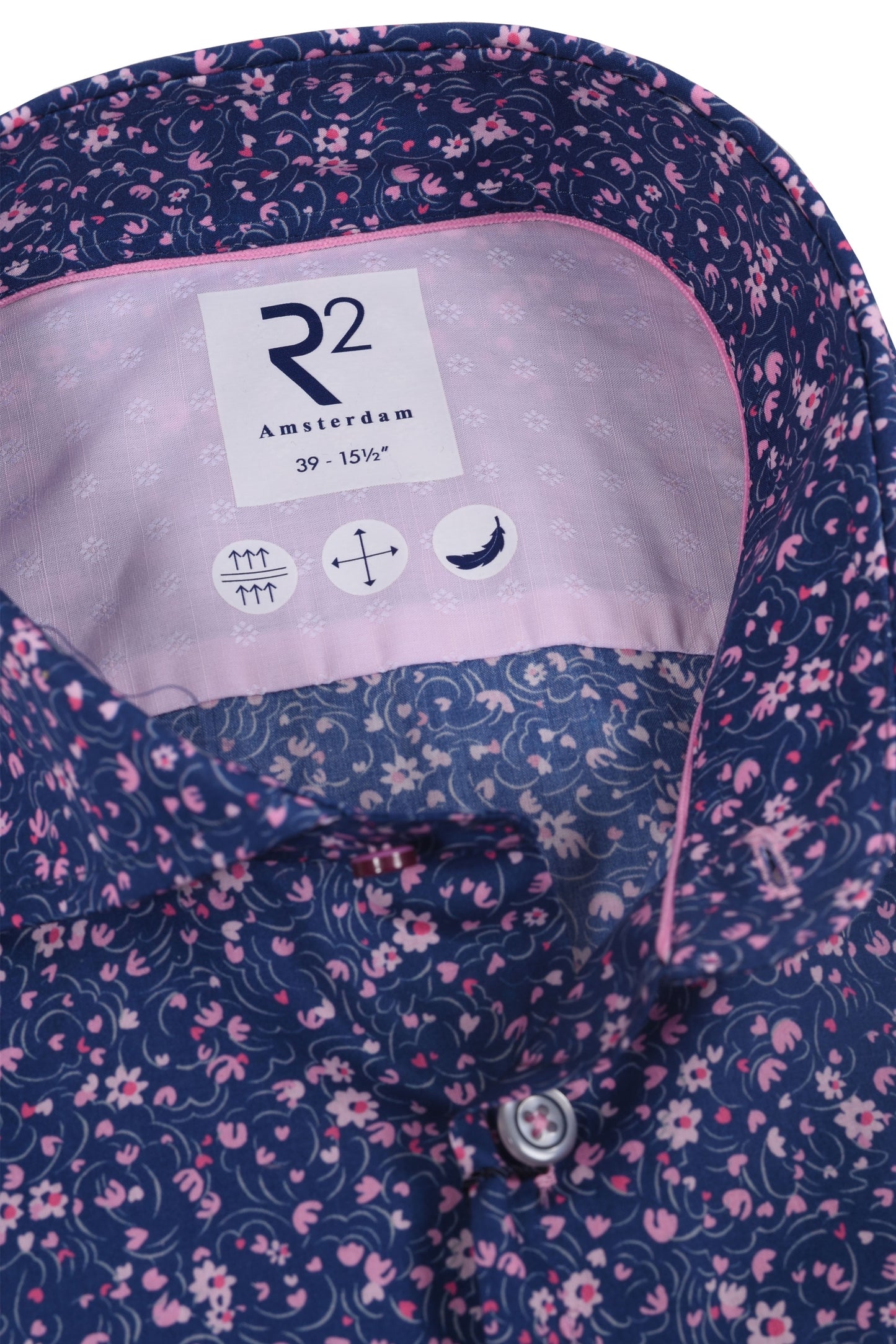 R2 Cutaway Collar Liberty Print Shirt Pink
