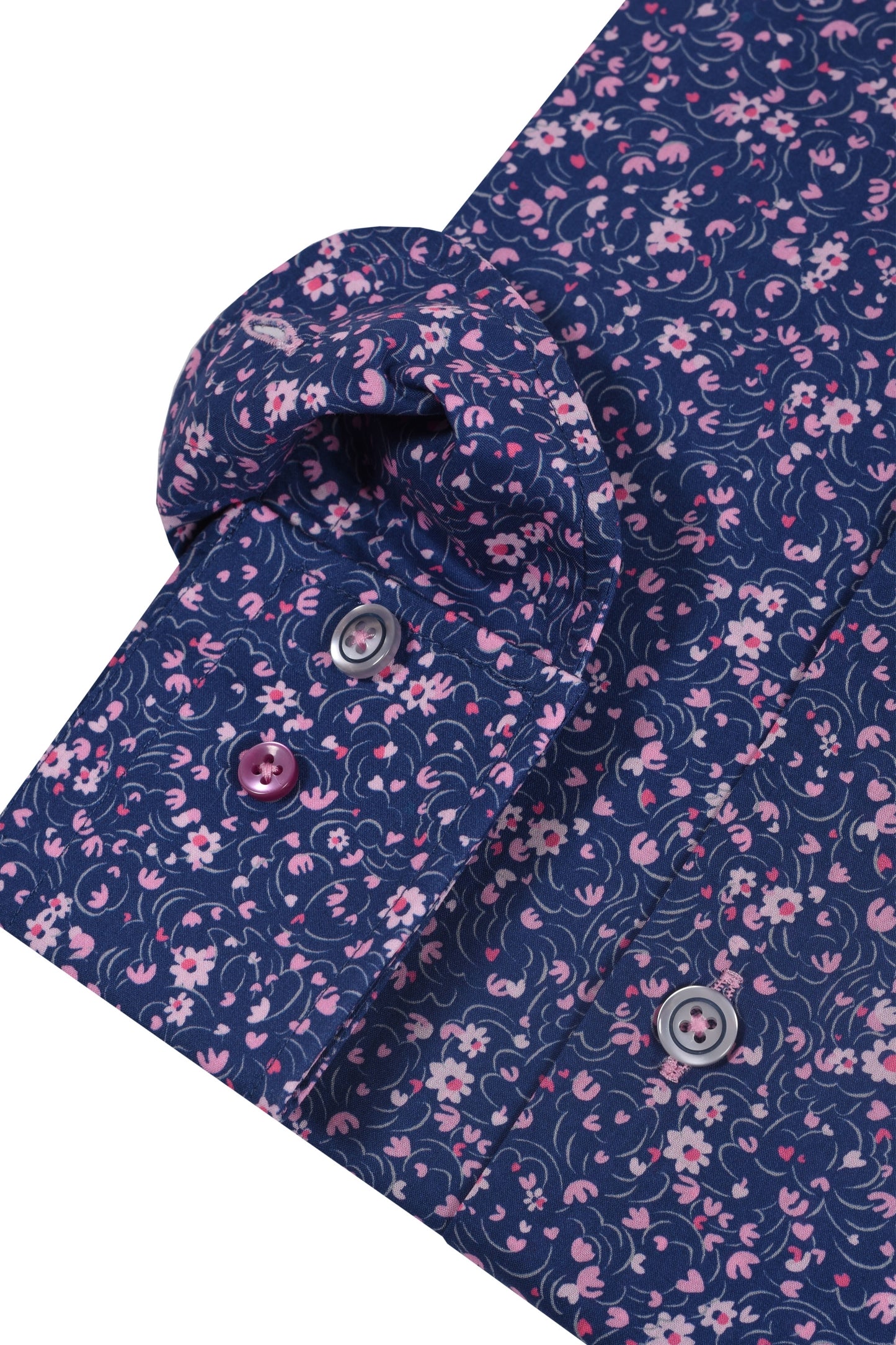 R2 Cutaway Collar Liberty Print Shirt Pink