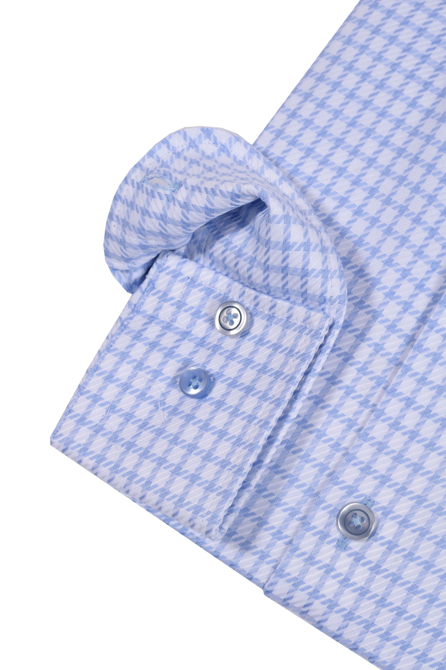R2 Cut Away Check Shirt Light Blue