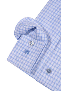 R2 Cut Away Check Shirt Light Blue R2