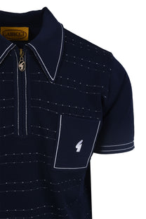 Gabicci Vintage Chris Knitted Polo Shirt Navy Gabicci Vintage