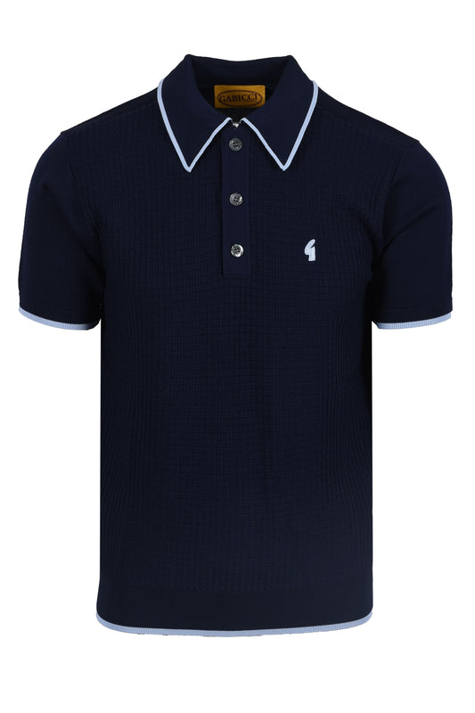 Gabicci Vintage Malcolm Knitted Polo Navy