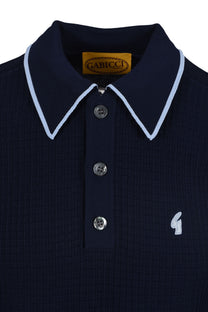 Gabicci Vintage Malcolm Knitted Polo Navy Gabicci Vintage