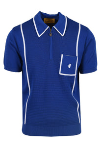 Gabicci Vintage Alfeo Knitted Polo Shirt Sapphire Gabicci Vintage