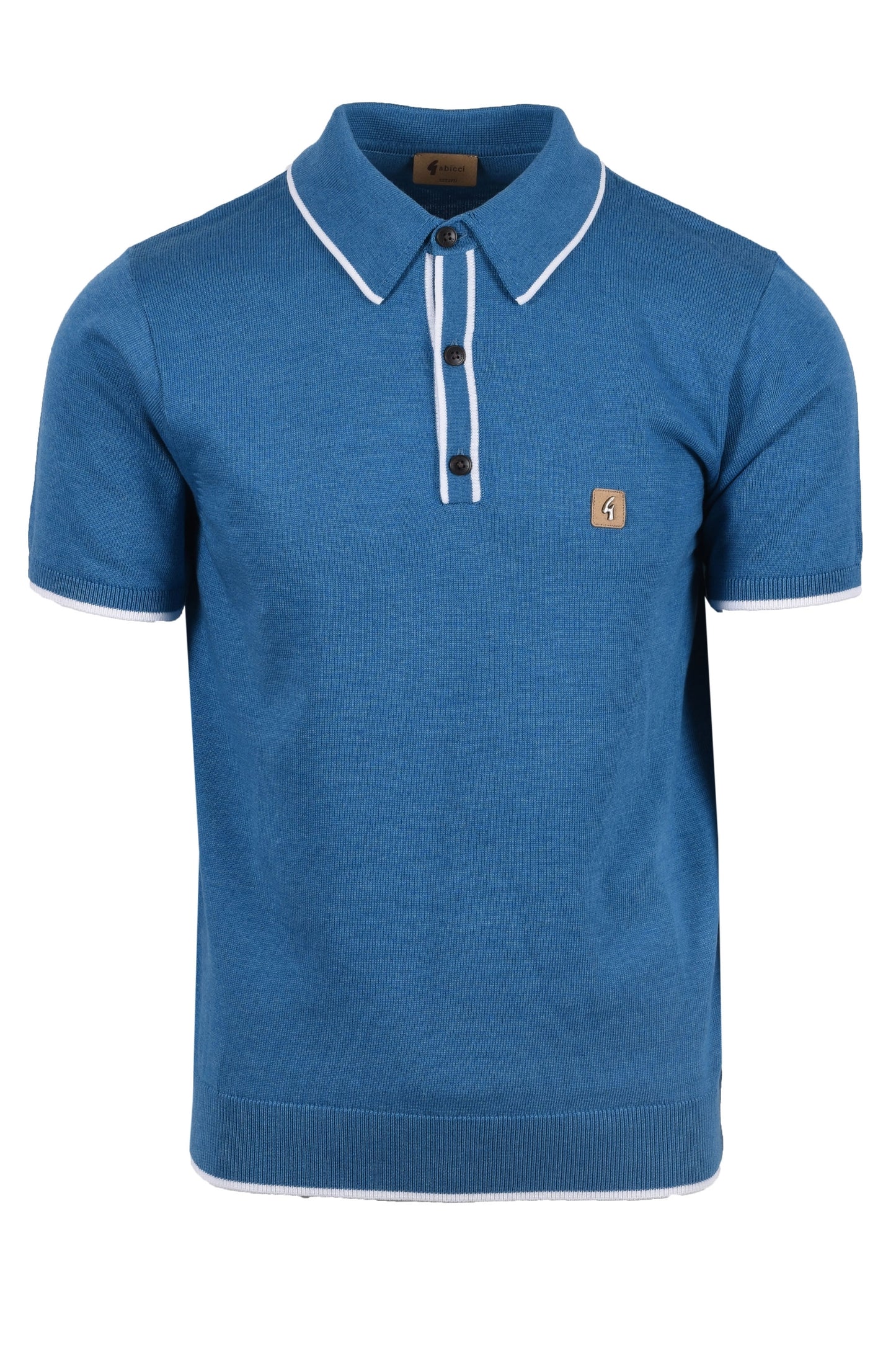 Gabicci Lineker Knitted Polo Shirt Aqua