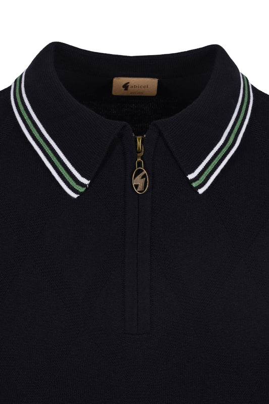 Gabicci Vintage Moore Knitted Polo Shirt Navy