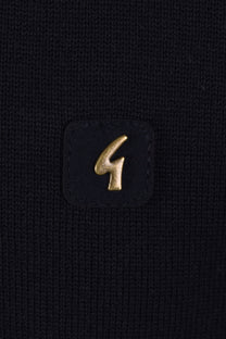 Gabicci Lineker Knitted Polo Shirt Navy Gabicci Vintage
