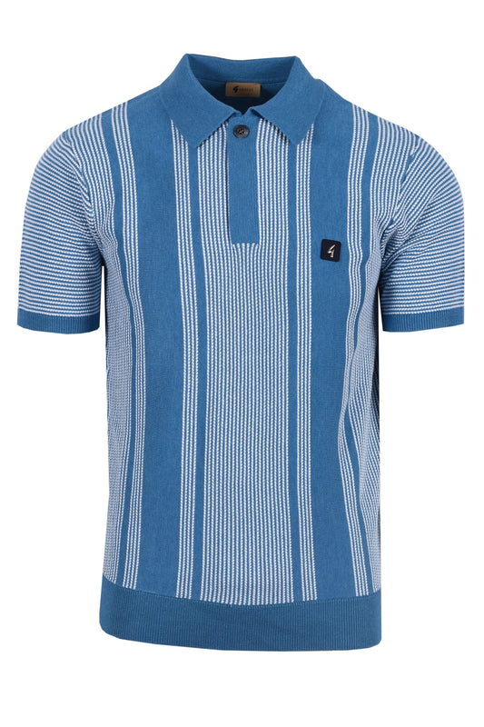 Gabicci Vintage Dante Knitted Polo Shirt Aqua