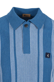 Gabicci Vintage Dante Knitted Polo Shirt Aqua Gabicci Vintage