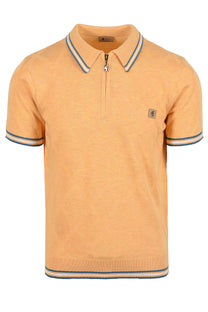 Gabicci Vintage Moore Knitted Polo Shirt Pineapple Gabicci Vintage