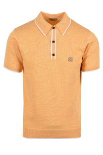 Gabicci Lineker Knitted Polo Shirt Pineapple Gabicci Vintage