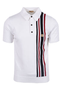 Gabicci Vintage Soda Knitted Polo Shirt White Gabicci Vintage