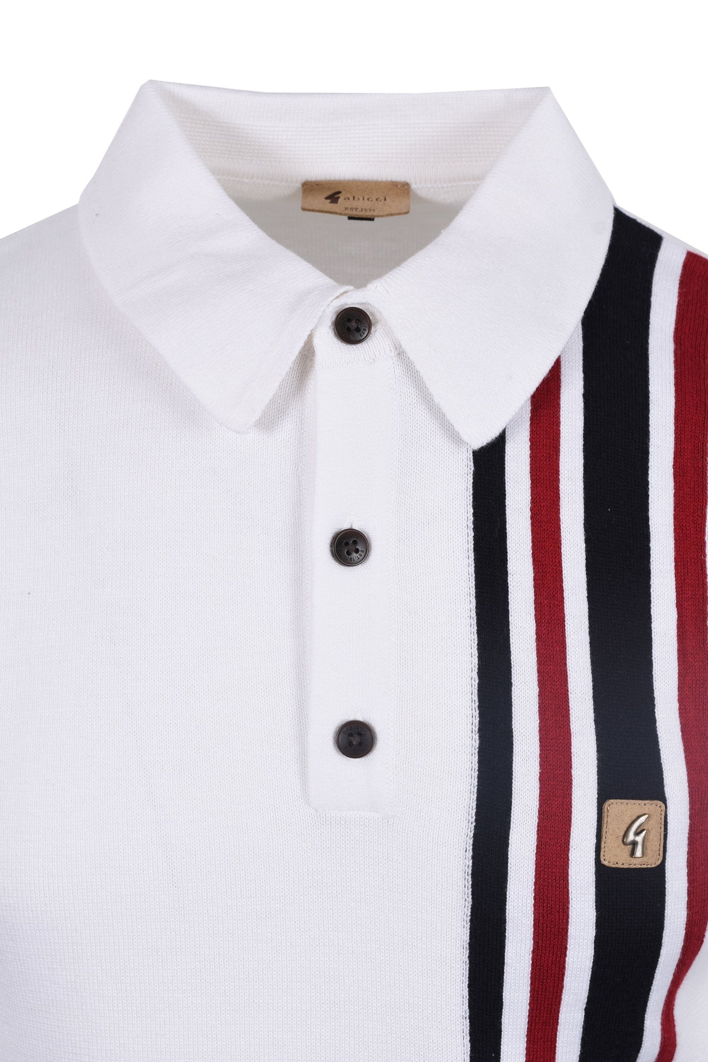 Gabicci Vintage Soda Knitted Polo Shirt White