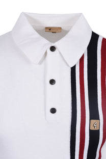 Gabicci Vintage Soda Knitted Polo Shirt White Gabicci Vintage