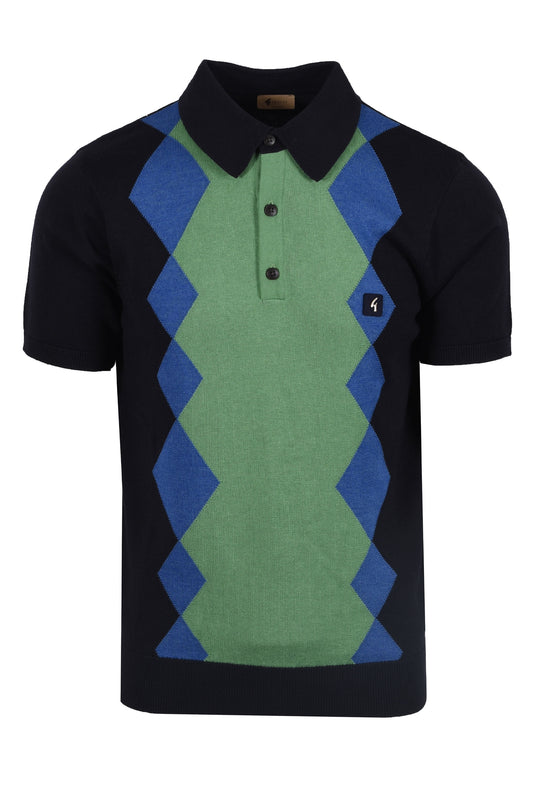 Gabicci Vintage Bond Knitted Polo Shirt Navy