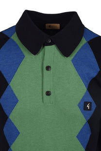 Gabicci Vintage Bond Knitted Polo Shirt Navy Gabicci Vintage