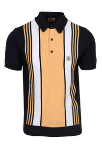 Gabicci Vintage Searle Knitted Polo Shirt Navy Gabicci Vintage