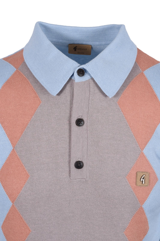 Gabicci Vintage Bond Knitted Polo Shirt Azure
