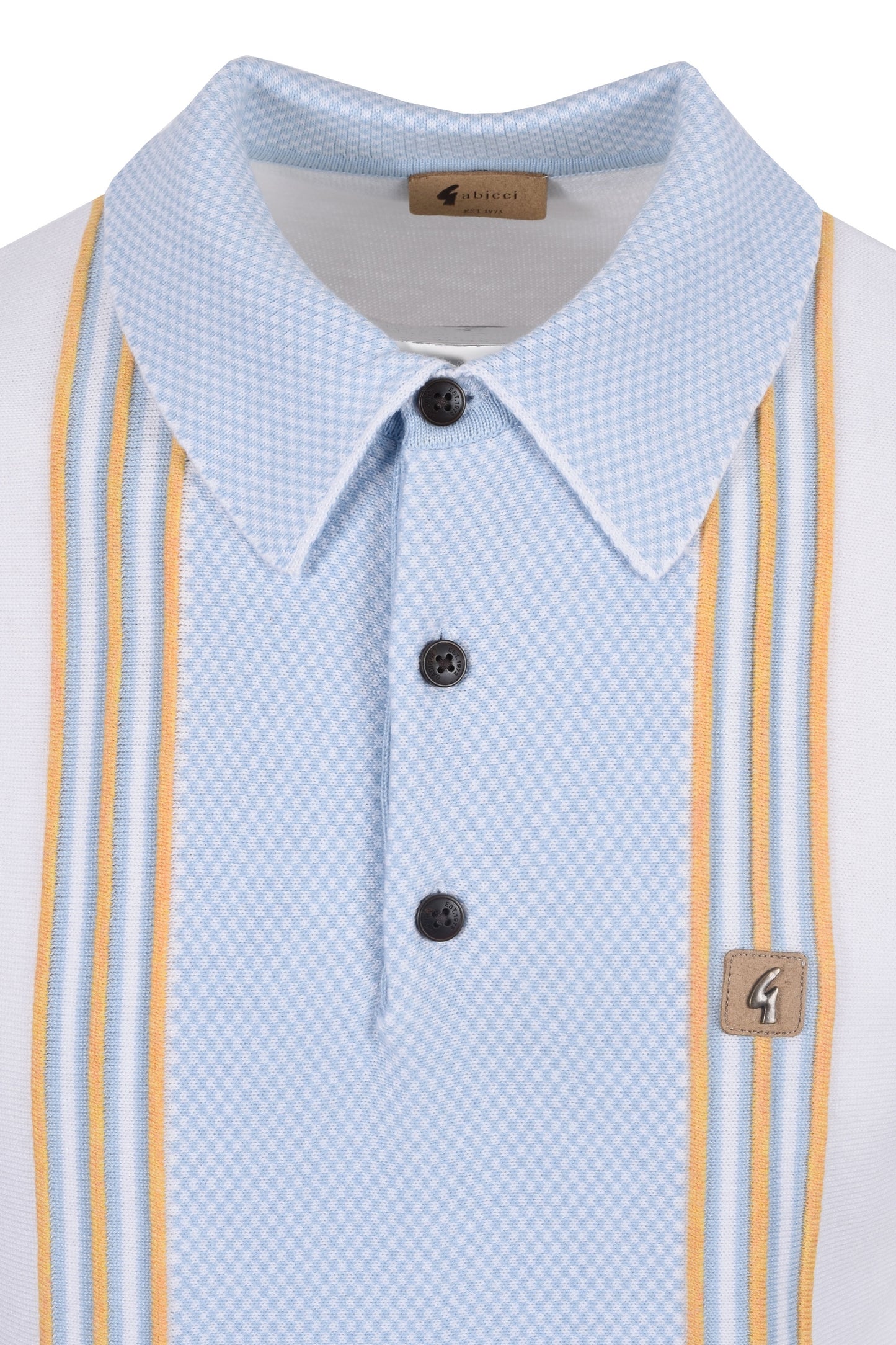Gabicci Vintage Hadon Knitted Polo Shirt White