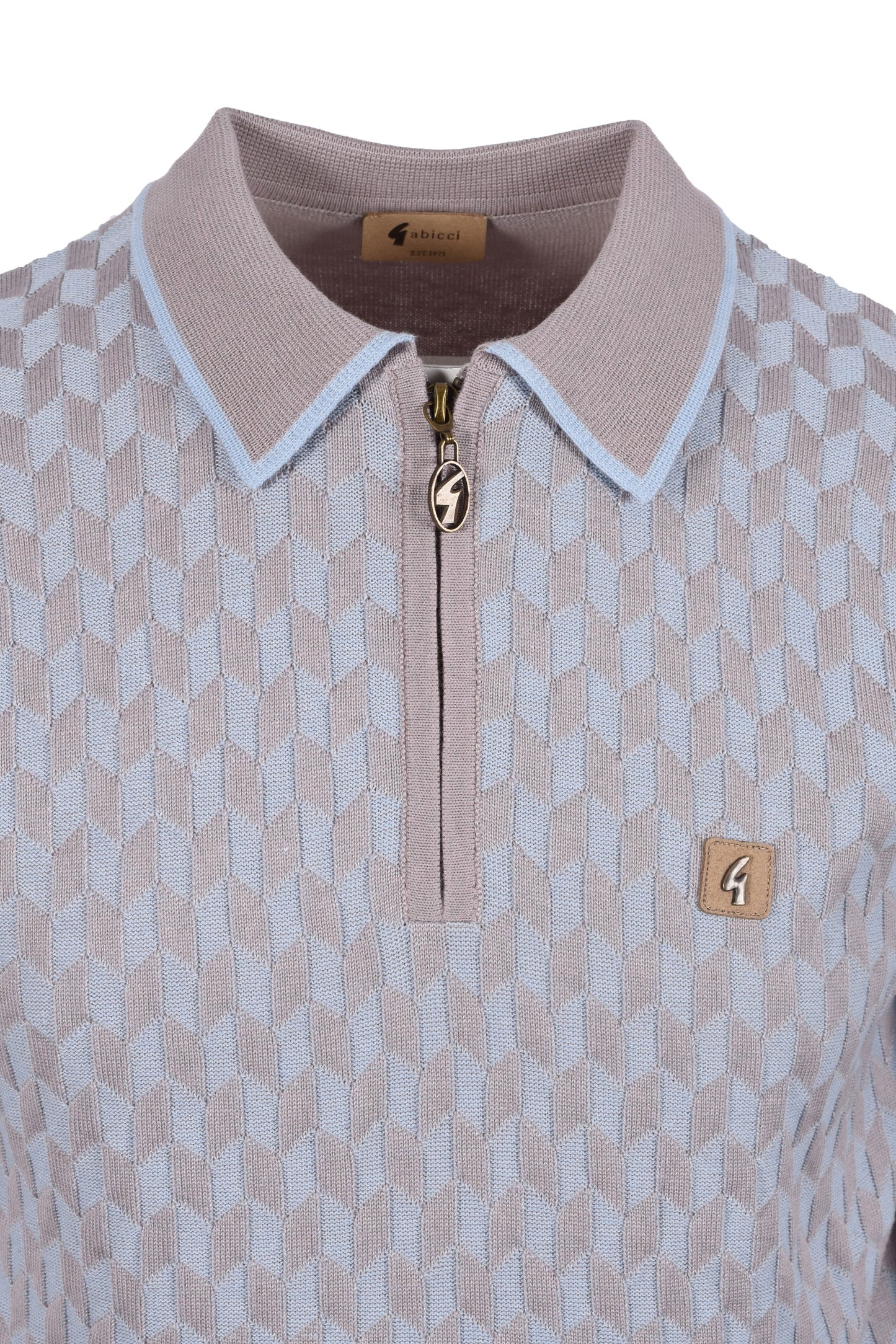Gabicci Vintage Carter Knitted Polo Shirt Mushroom
