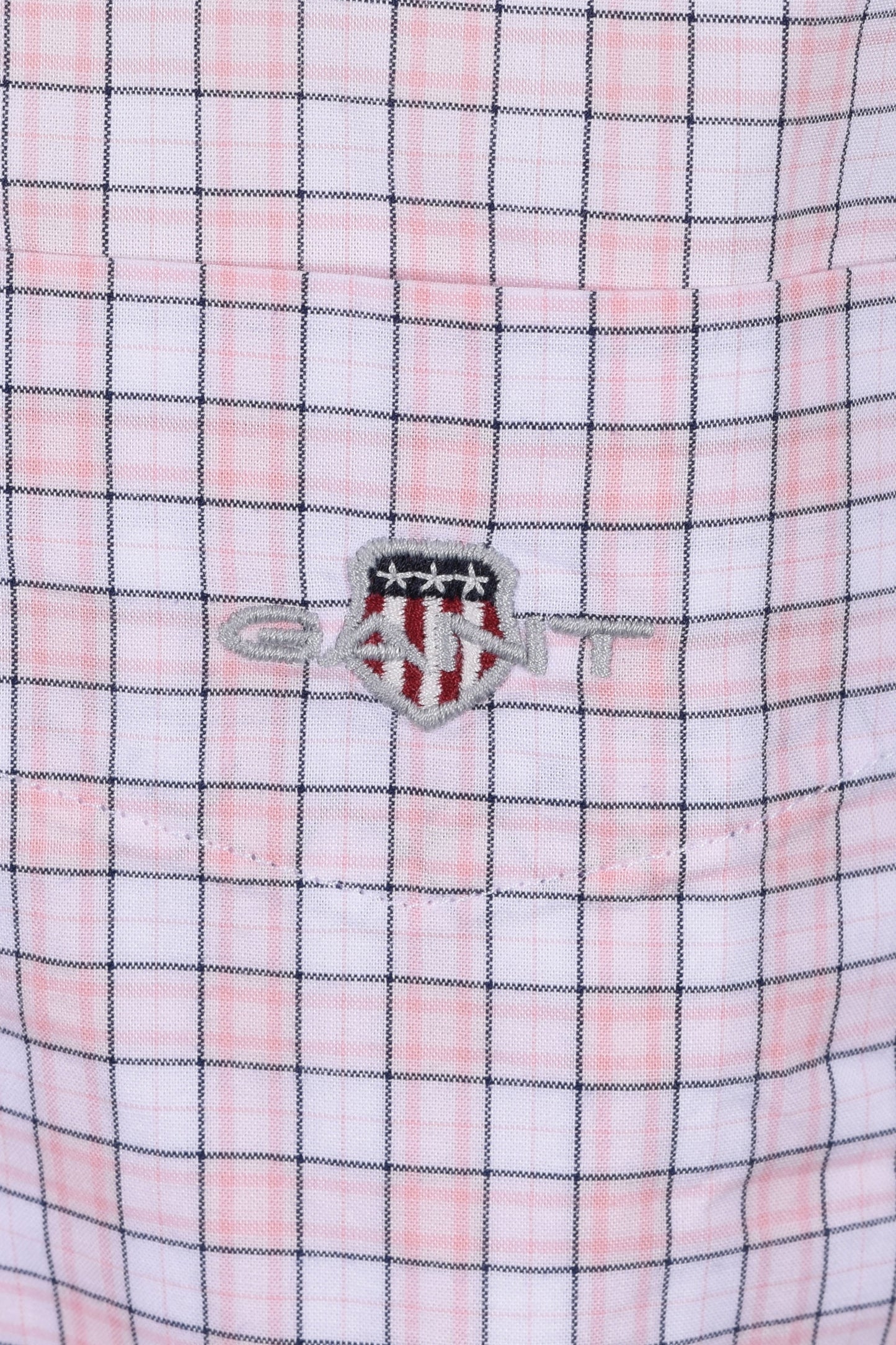 Gant Reg Classic Poplin Check Short Sleeved Shirt Light Pink