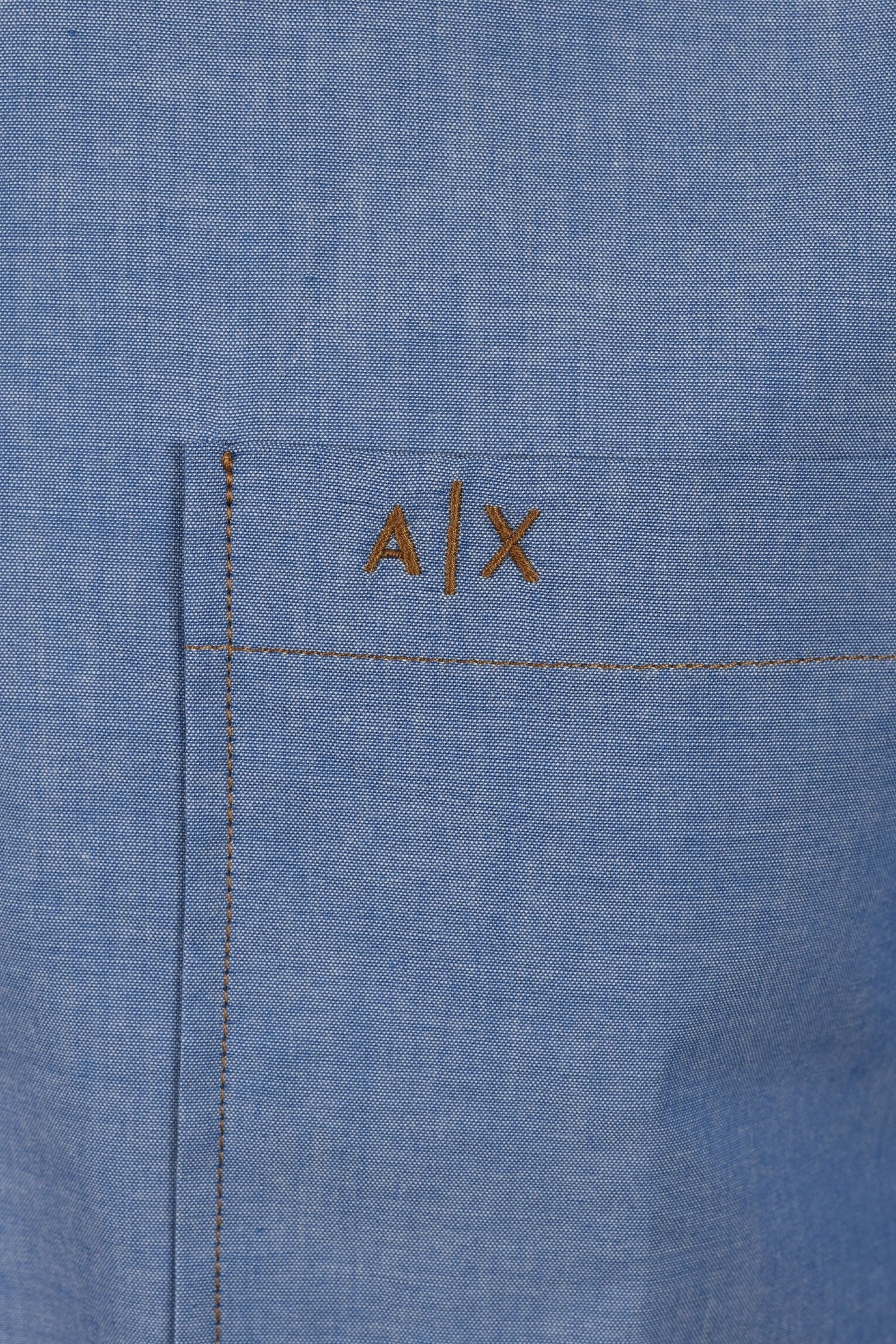 Armani Exchange Shirt Blue Chambray