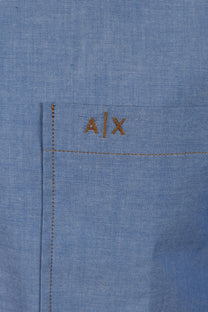 Armani Exchange Shirt Blue Chambray Armani Exchange