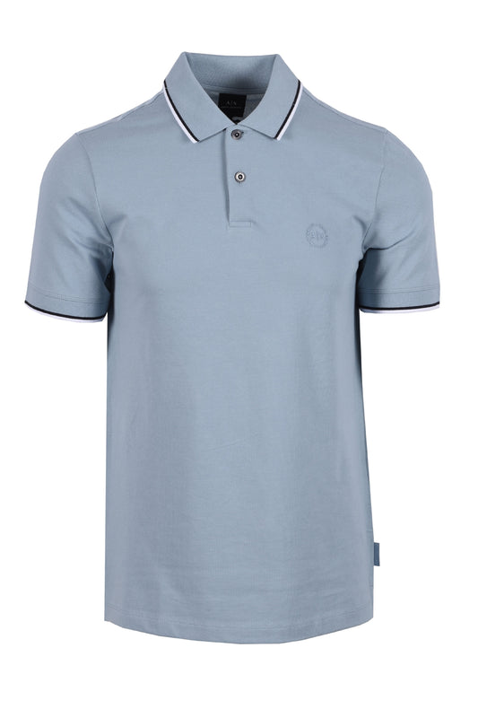 Armani Exchange Slim Fit Tipped Polo Ashley Blue